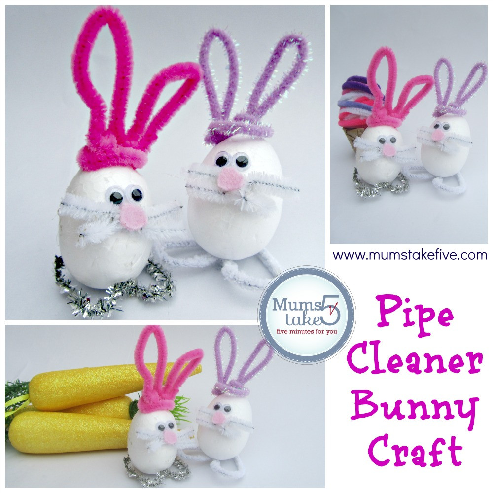 Pipe Cleaner Easter Crafts
 Easter Bunny Pipe Cleaner Craft