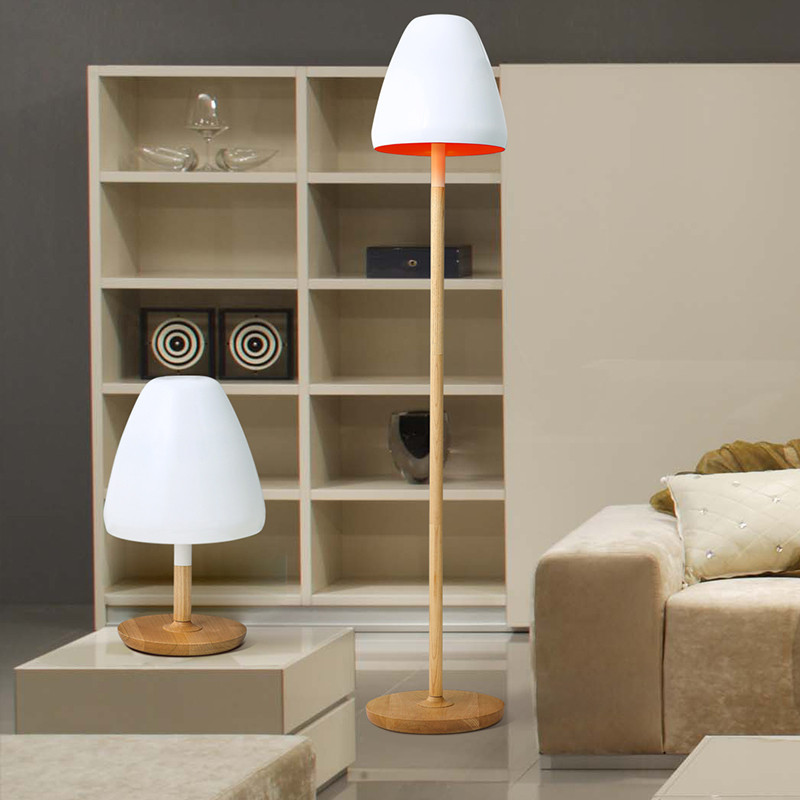 Pole Lamps For Living Room
 Jane European IKEA white lampshade creative wood bedroom
