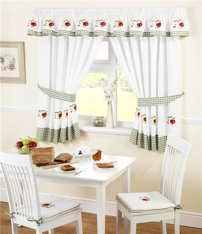 Red And White Kitchen Curtains
 GINGHAM FRUITS KITCHEN CURTAINS PELMET CAFE PANEL