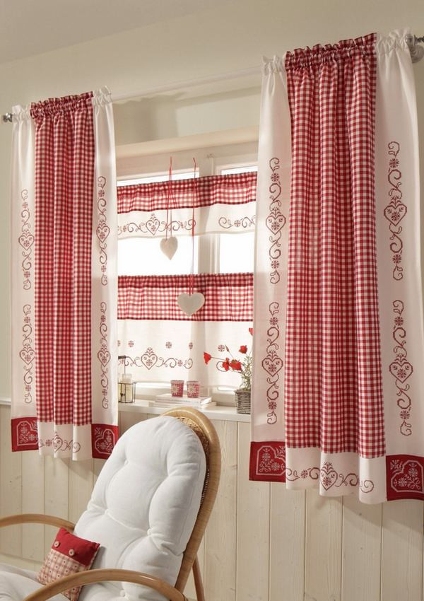 Red And White Kitchen Curtains
 Kitchen curtains modern interior design ideas