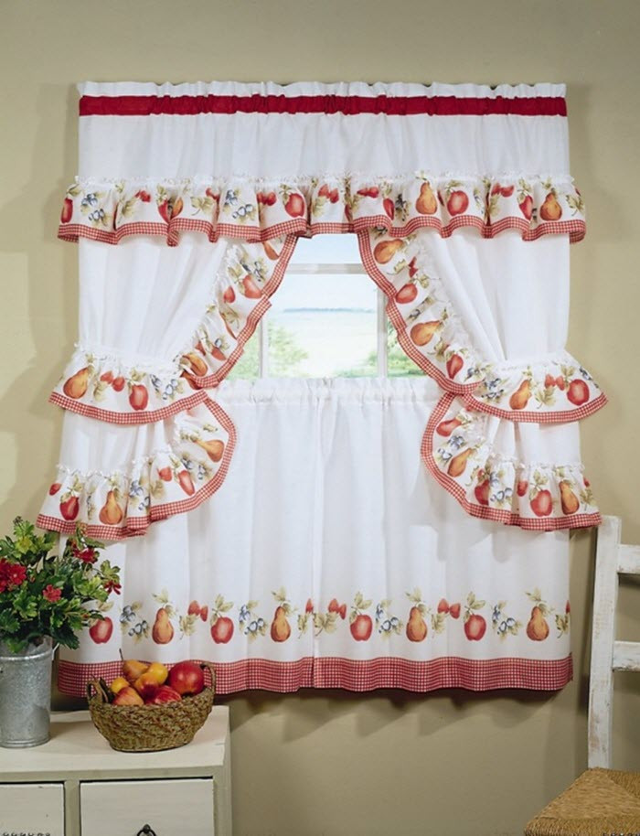 Red And White Kitchen Curtains
 Different Curtain Design Patterns