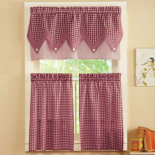 Red And White Kitchen Curtains
 Red Gingham Country Kitchen Curtains