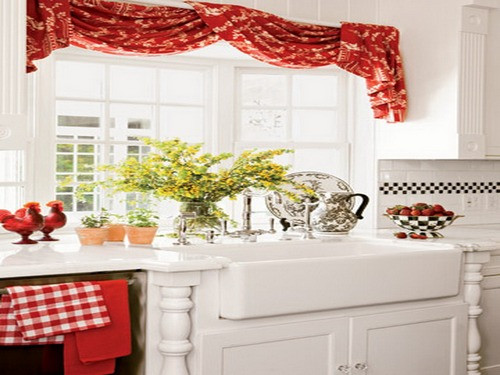 Red And White Kitchen Curtains
 red and white kitchen curtains