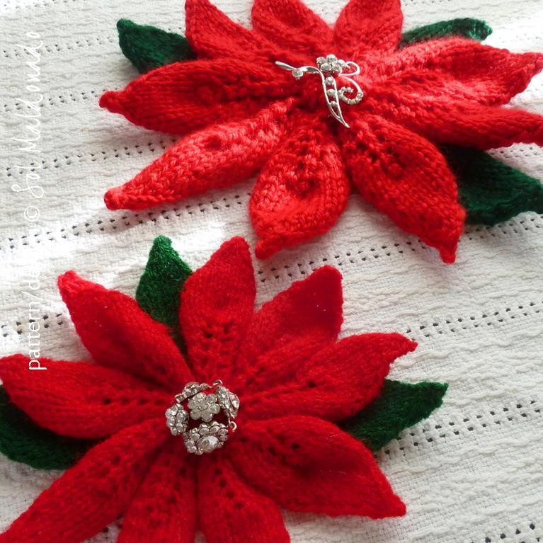 Red Christmas Flower Names
 christmas flower poinsettia knit by Soles Craftsy