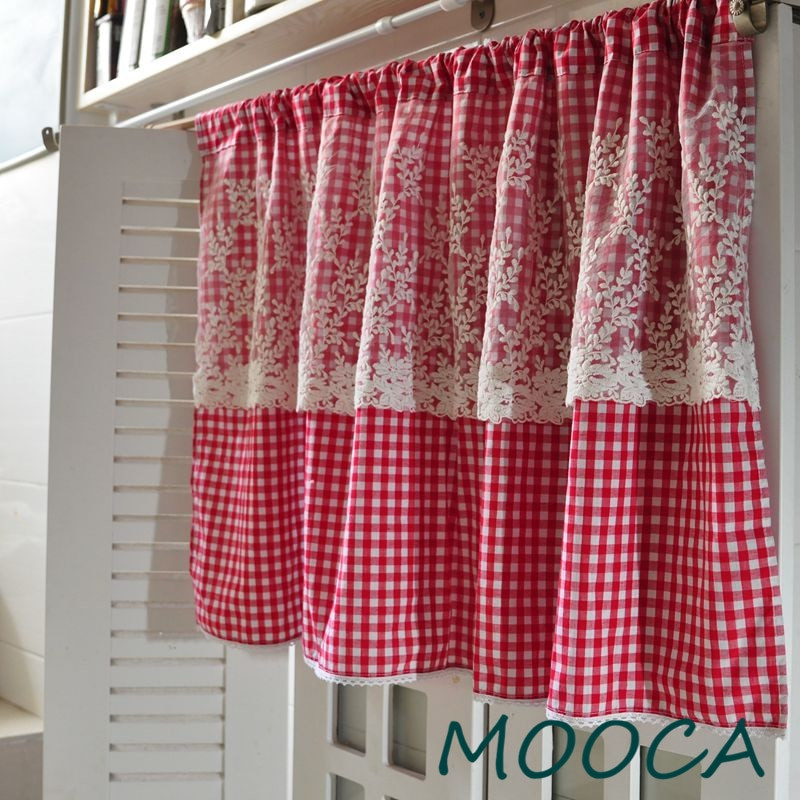 Red Kitchen Curtains
 Aliexpress Buy Red White Gingham Checkered Plaid