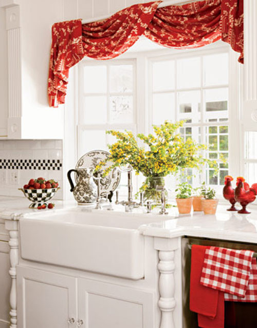 Red Kitchen Curtains
 Country Kitchen Curtains Red