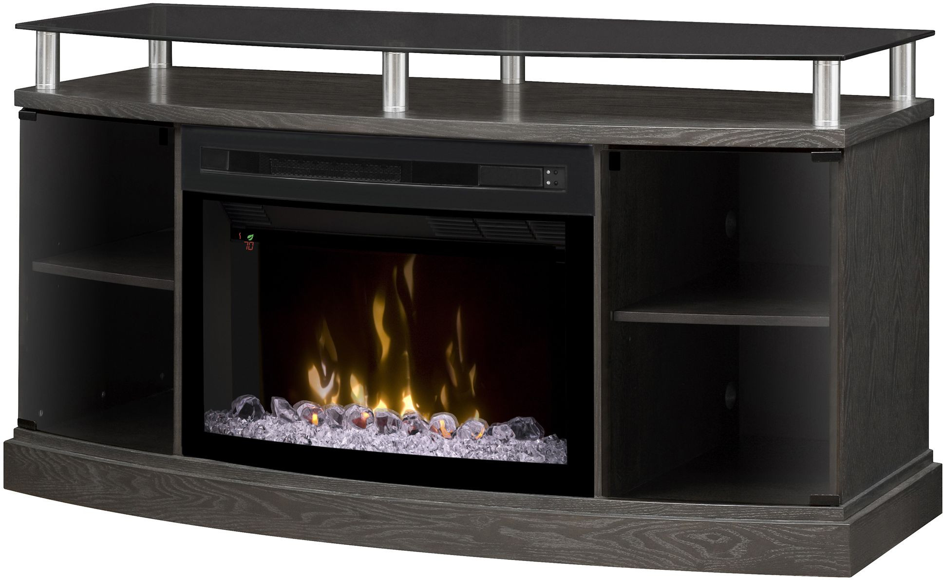Silver Electric Fireplace
 Dimplex Windham Silver Charcoal Media Console Electric