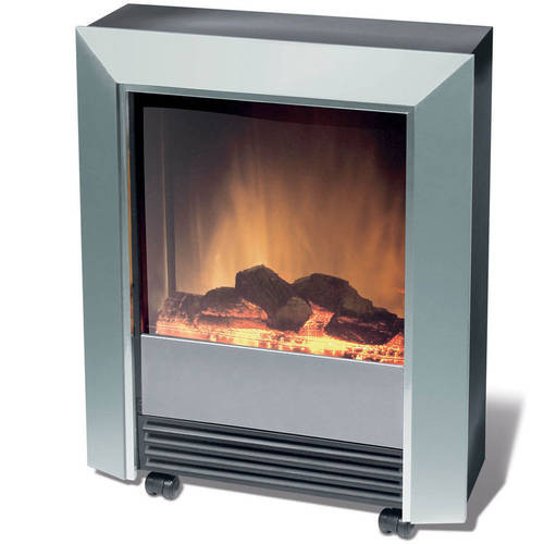 Silver Electric Fireplace
 Dimplex Lee Silver Electric Fireplace Heater Heat Flame