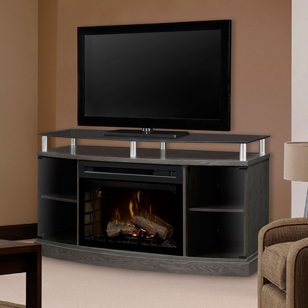 Silver Electric Fireplace
 Windham Silver Charcoal Electric Fireplace Media Console