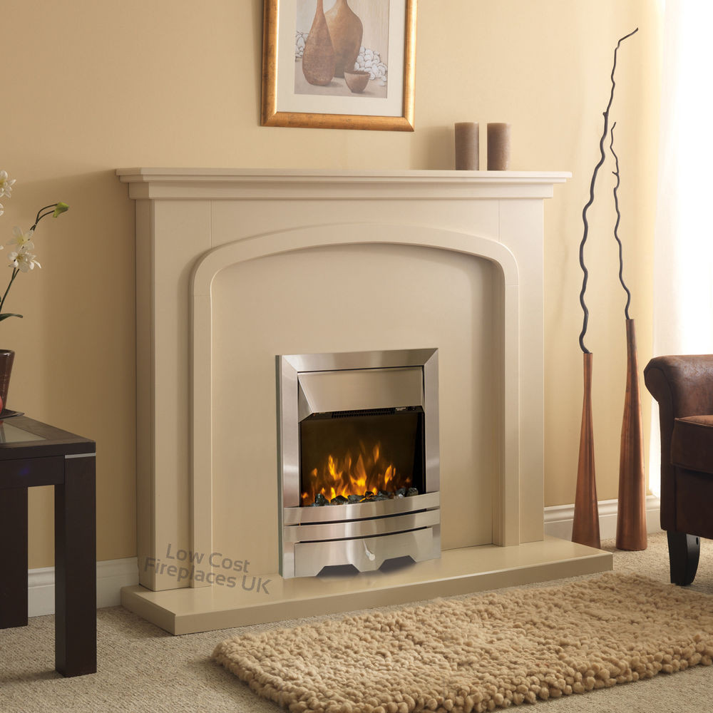 Silver Electric Fireplace
 ELECTRIC CREAM SURROUND SILVER FIRE WALL MOUNTED FIREPLACE