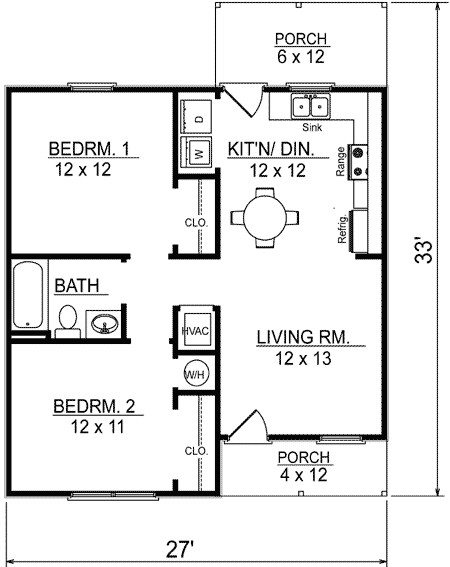 Small 1 Bedroom House Plans
 Cottage Getaway 3475VL