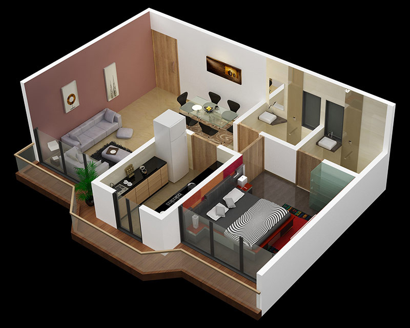 Small 1 Bedroom House Plans
 25 e Bedroom House Apartment Plans