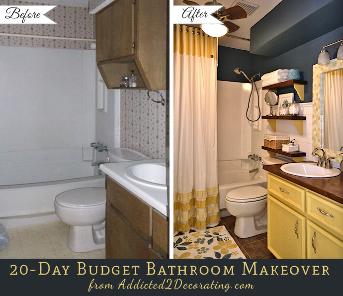 Small Bathroom Makeovers
 20 Day Small Bathroom Makeover – Before and After