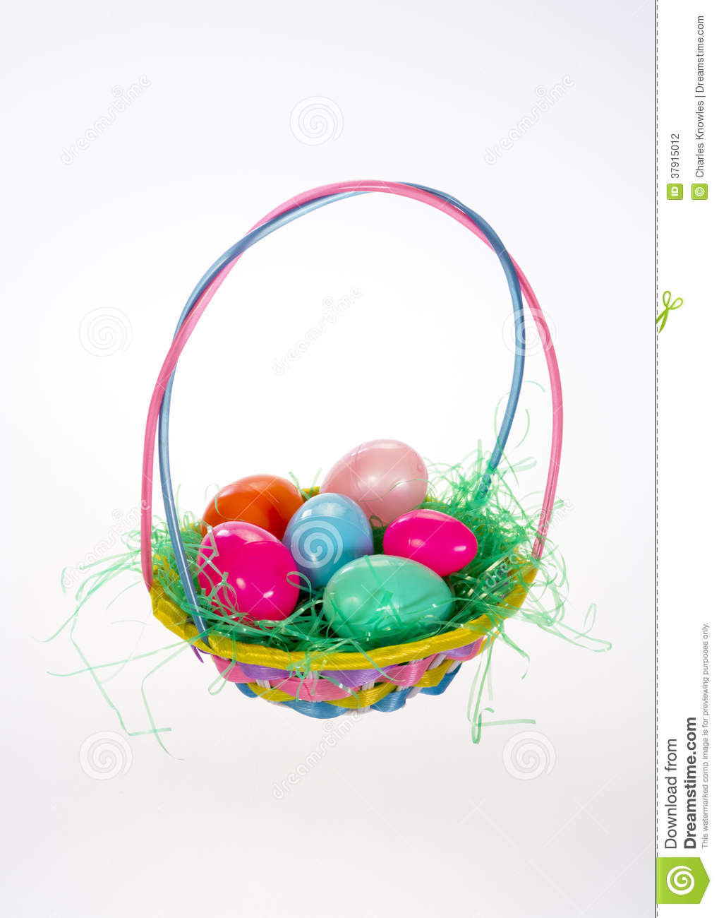 Small Easter Gifts
 Small Easter Basket With Six Plastic Eggs Stock