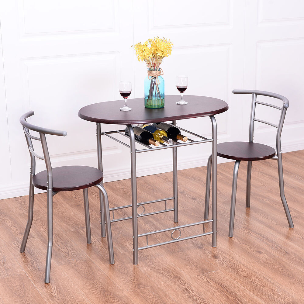 Small Kitchen Bistro Set
 3 PCS Bistro Dining Set Table and 2 Chairs Kitchen Pub