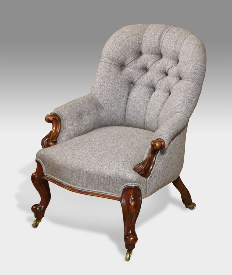 Small Upholstered Chair For Bedroom
 Small antique arm chair