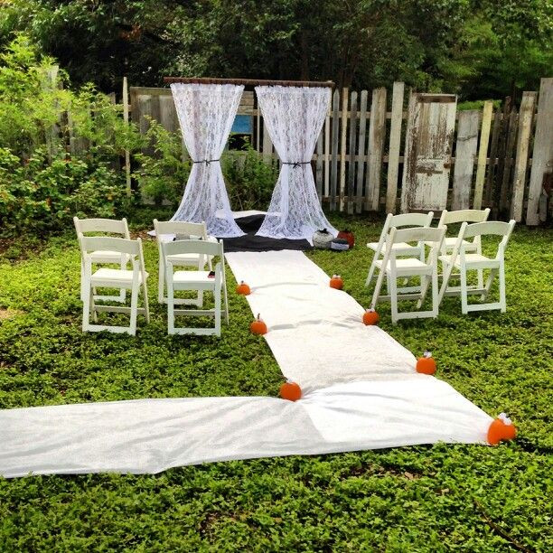 Small Wedding Ideas For Fall
 Tiny wedding Mini wedding Small wedding Backyard