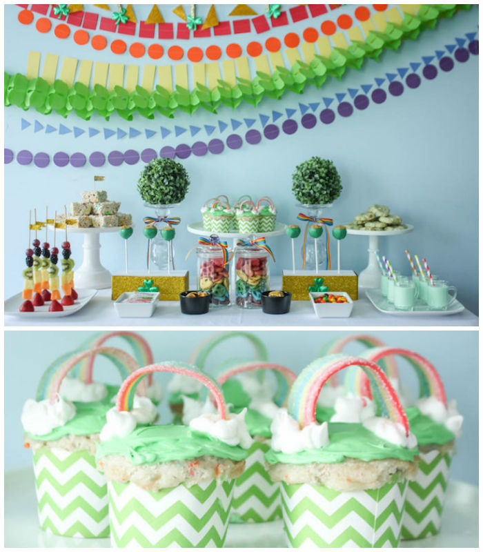 St Patrick's Day Party Ideas
 Kara s Party Ideas Colorful Rainbow St Patrick s Day