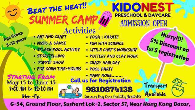 Summer Camp Ideas For Preschool
 Kidonest Preschool Summer Camp 2017 in Gurgaon