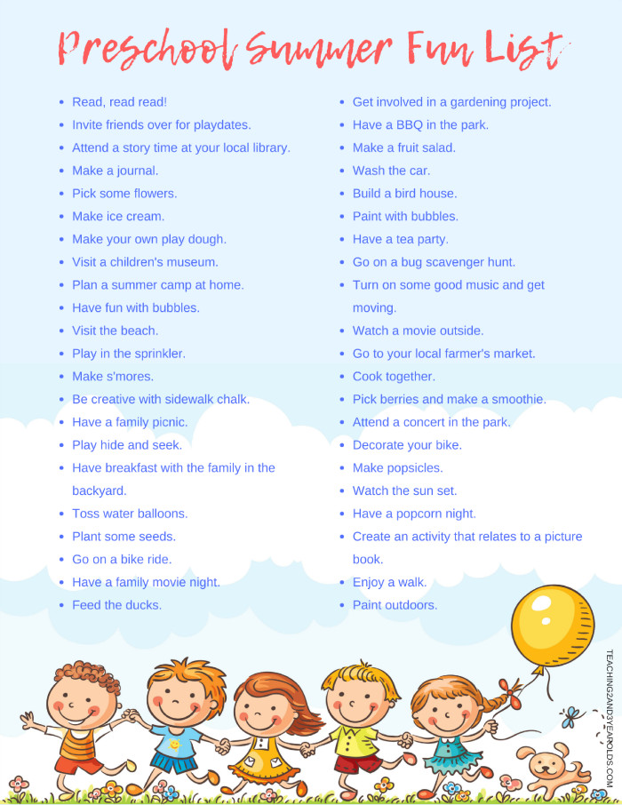 Summer Camp Ideas For Preschool
 46 Fun Preschool Summer Activities You Will Want to Try