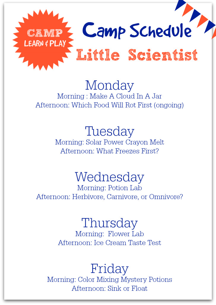 Summer Camp Theme Week Ideas
 Camp Learn & Play Little Scientist Week Science
