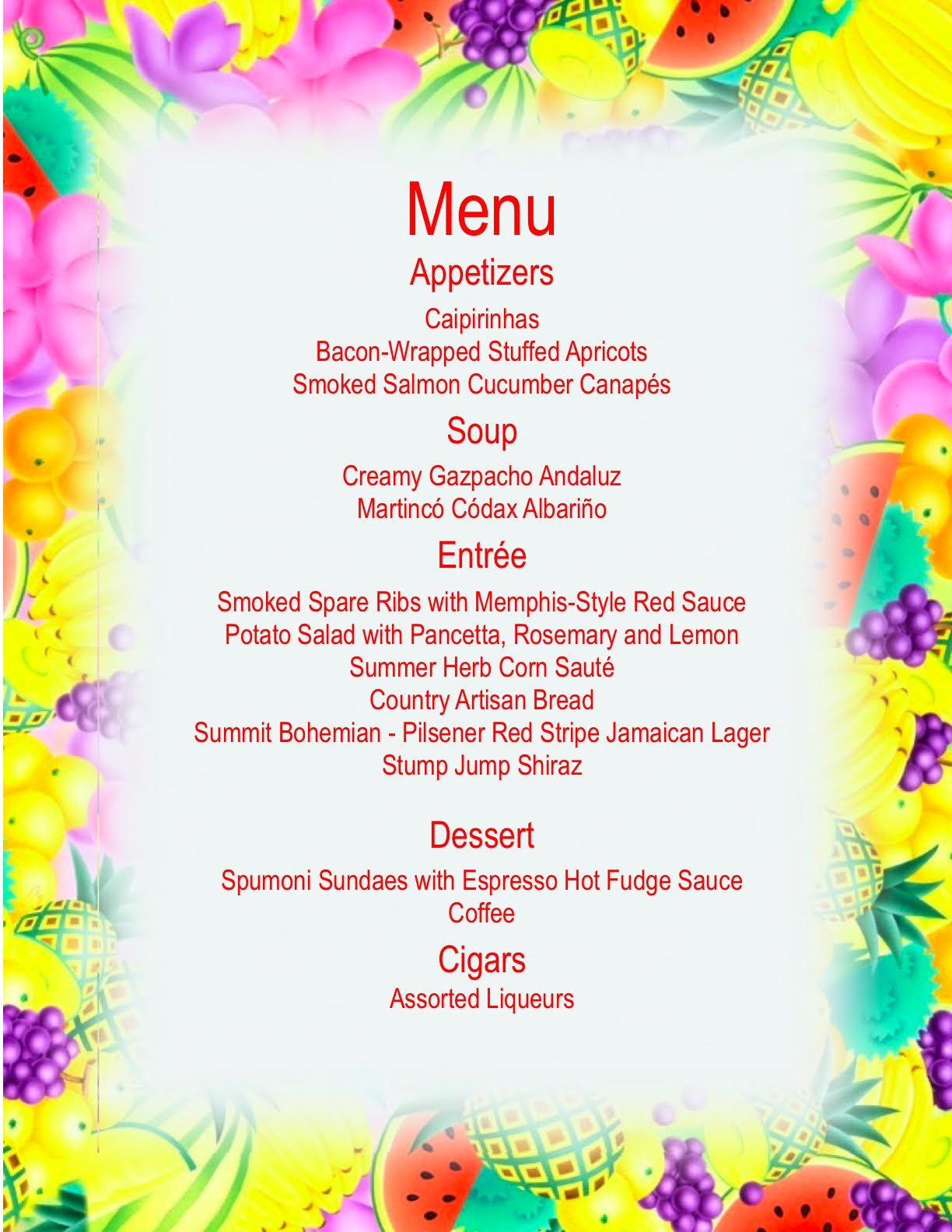 Summer Dinner Party Menu For 4
 Adventures With B and B August Dinner Party