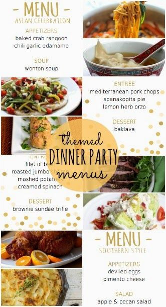 Summer Dinner Party Menu For 4
 Four themed dinner party menus with recipes and printable