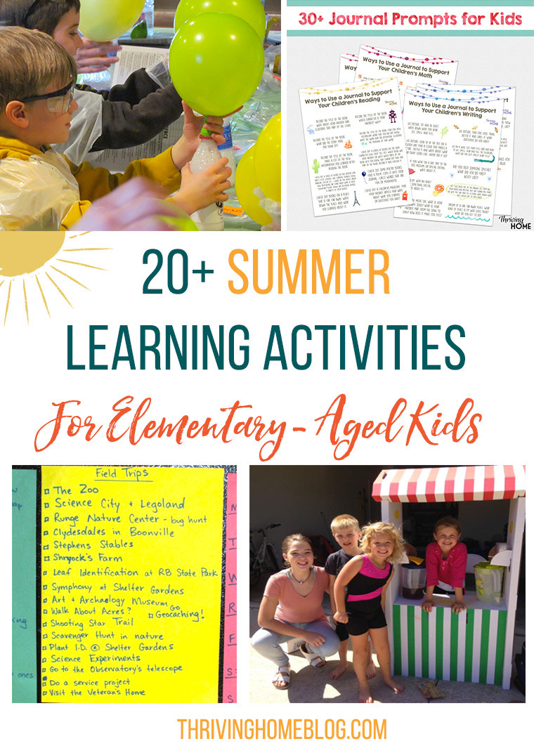 Summer Educational Activities
 20 Summer Learning Activities for K 5th