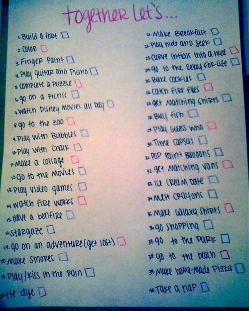 Summer Ideas For Couples
 To her Let s to her let s check list couple cute