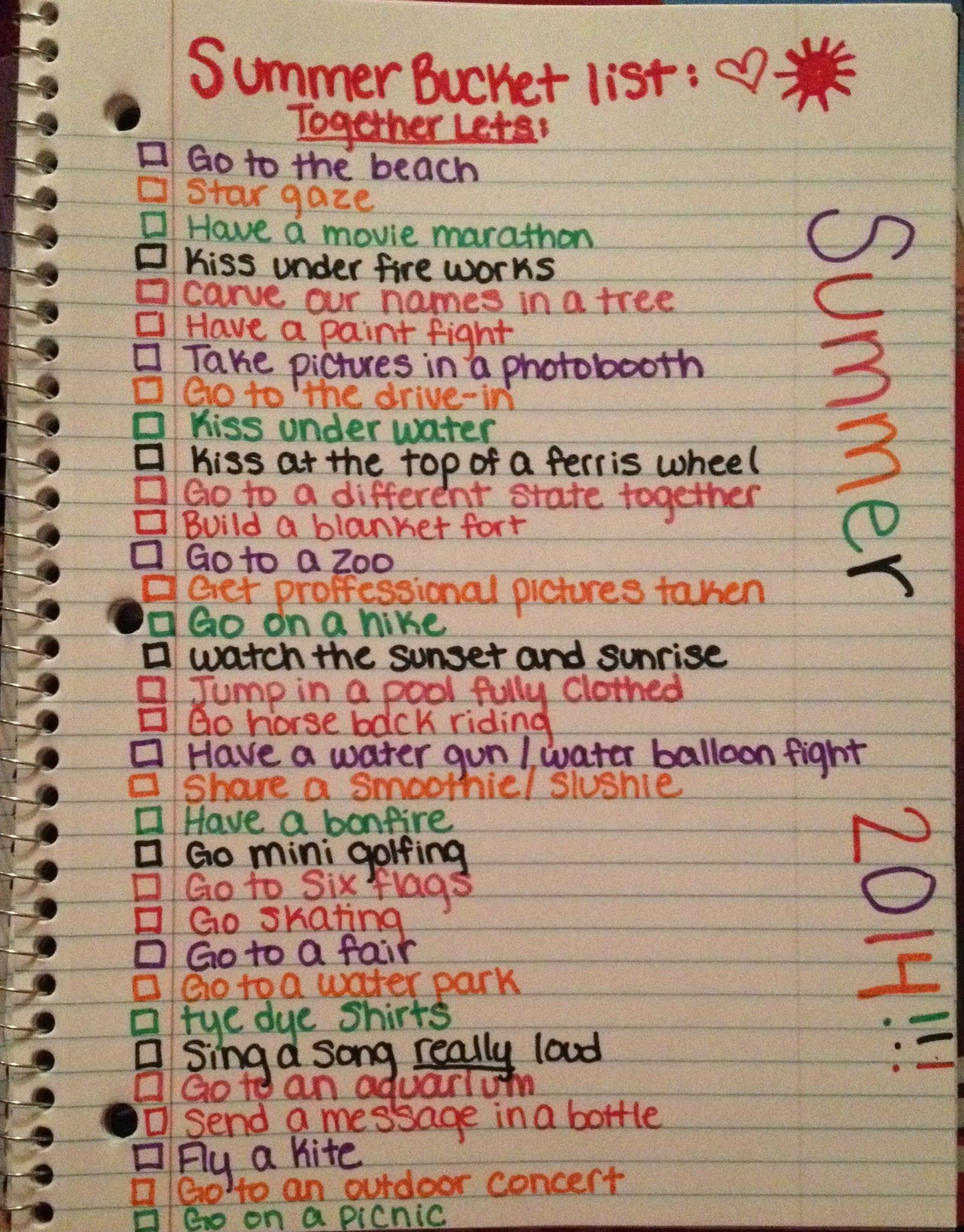 Summer Ideas For Couples
 My summer bucket list