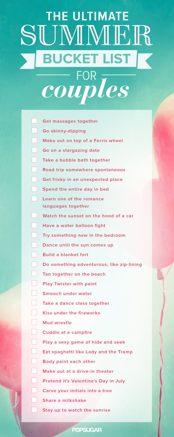 Summer Ideas For Couples
 Summer Bucket List For Couples s and