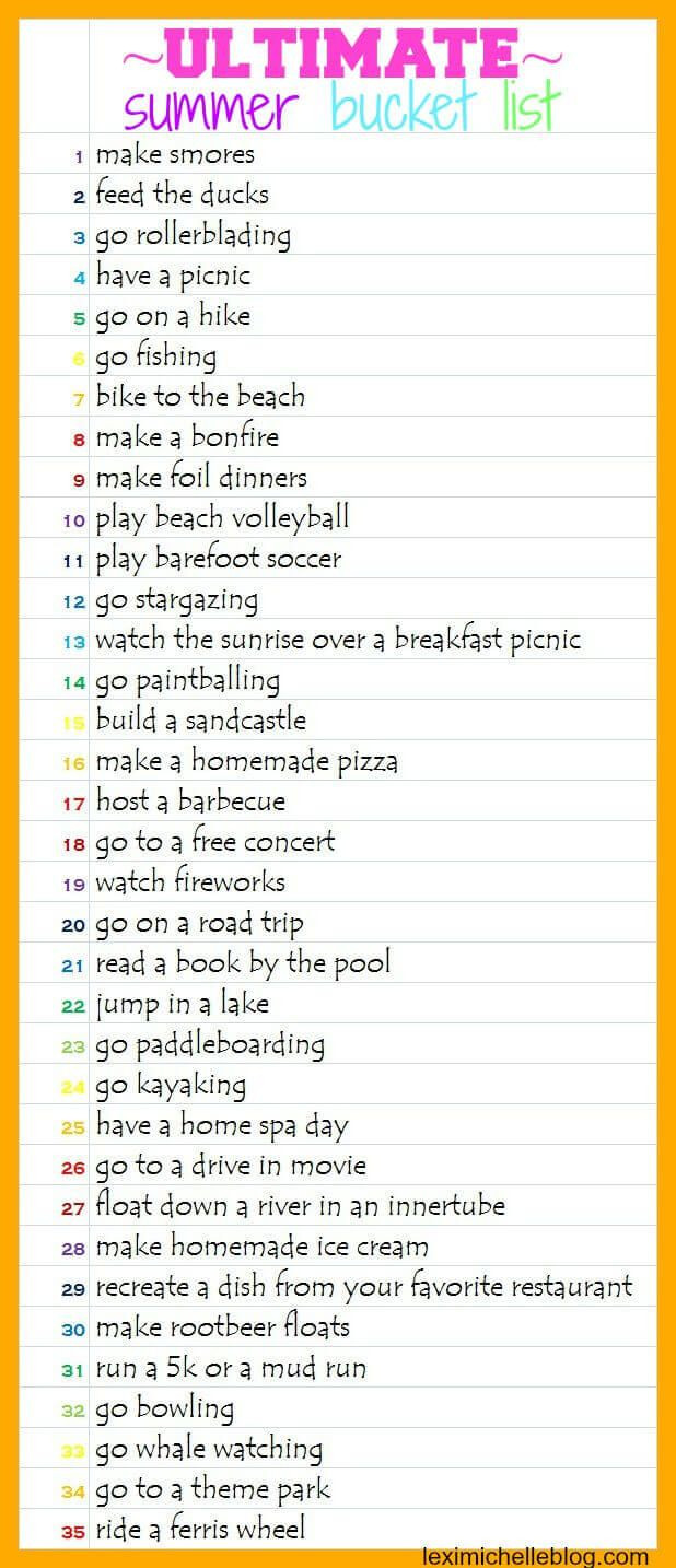Summer Ideas For Couples
 The Ultimate Summer Bucket List