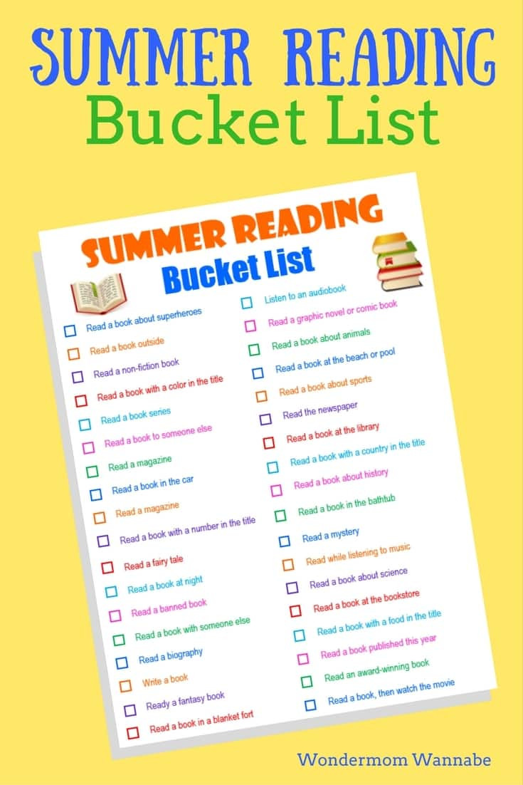 Summer Reading Challenge Ideas
 Free Printable Summer Reading Bucket List Money Saving