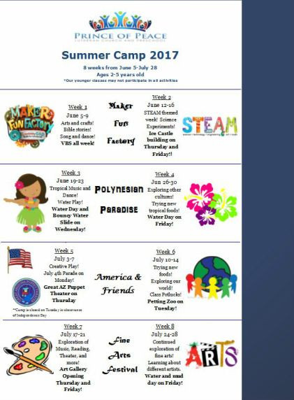 Summer School Curriculum Ideas
 Prince of Peace Preschool Summer Camp Summer Camp