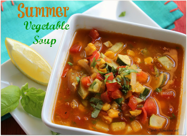 Summer Vegetable Soup Recipe
 Purely Nourished Summer Ve able Soup
