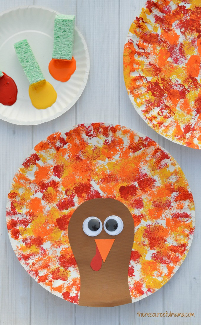Thanksgiving Craft Ideas For Preschoolers
 Sponged Painted Thanksgiving Turkey Craft The