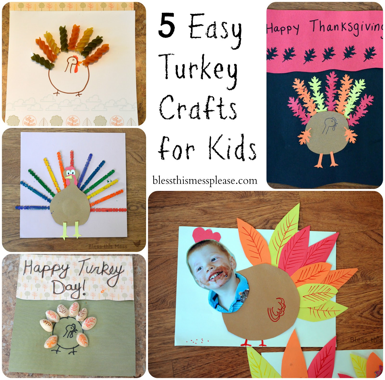 Thanksgiving Craft Ideas For Preschoolers
 5 Easy Turkey Crafts for Kids Bless This Mess