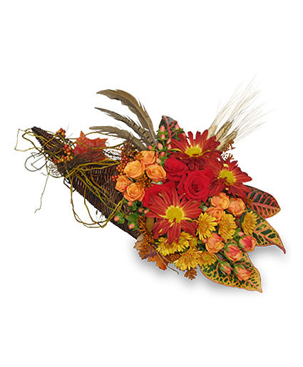 Thanksgiving Flower Delivery
 Earth s Abundance Cornucopia Arrangement