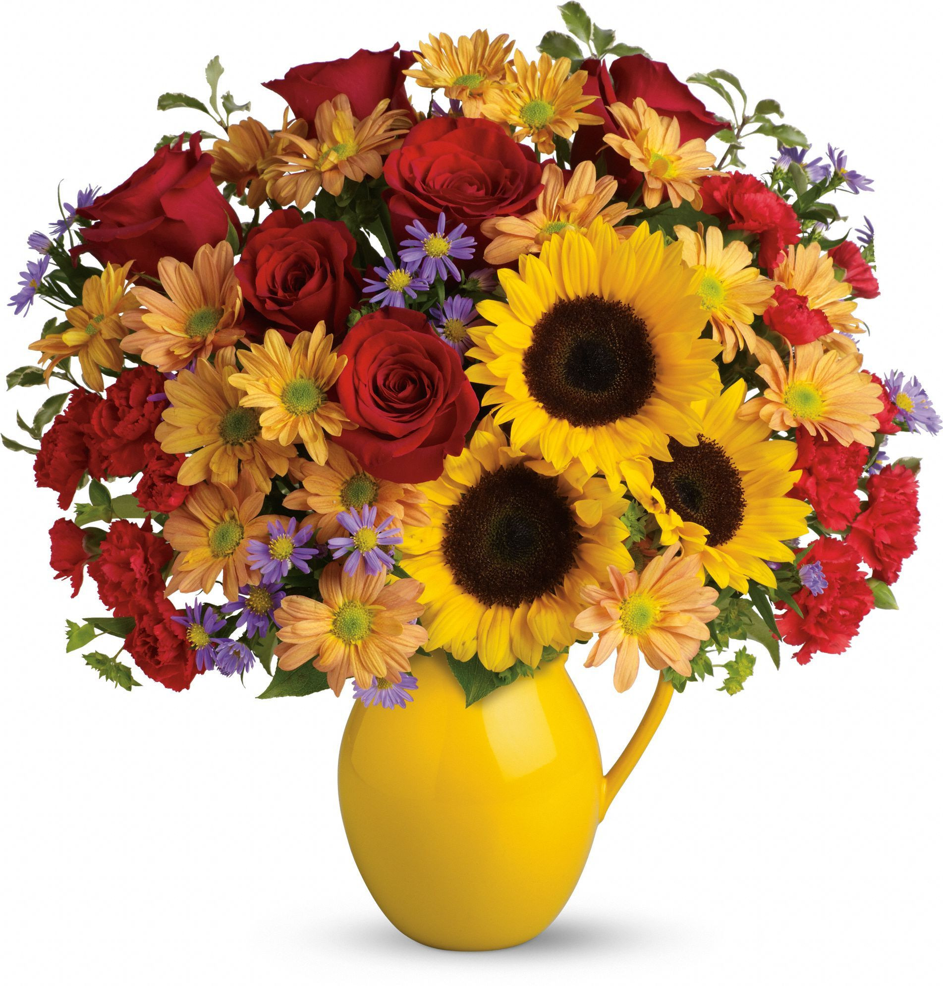 Thanksgiving Flower Delivery
 Teleflora s Sunny Day Pitcher of Joy bouquet