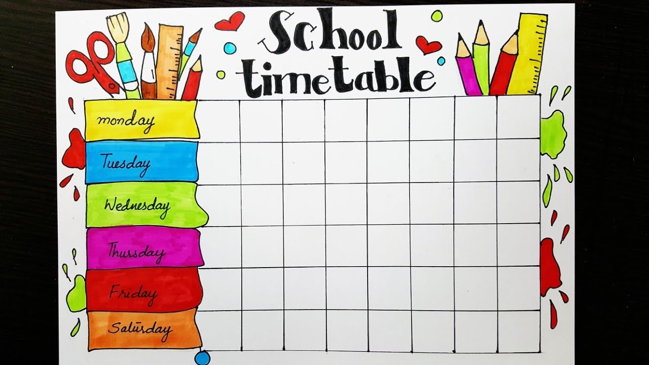 Time Table For Kids
 School Timetable design