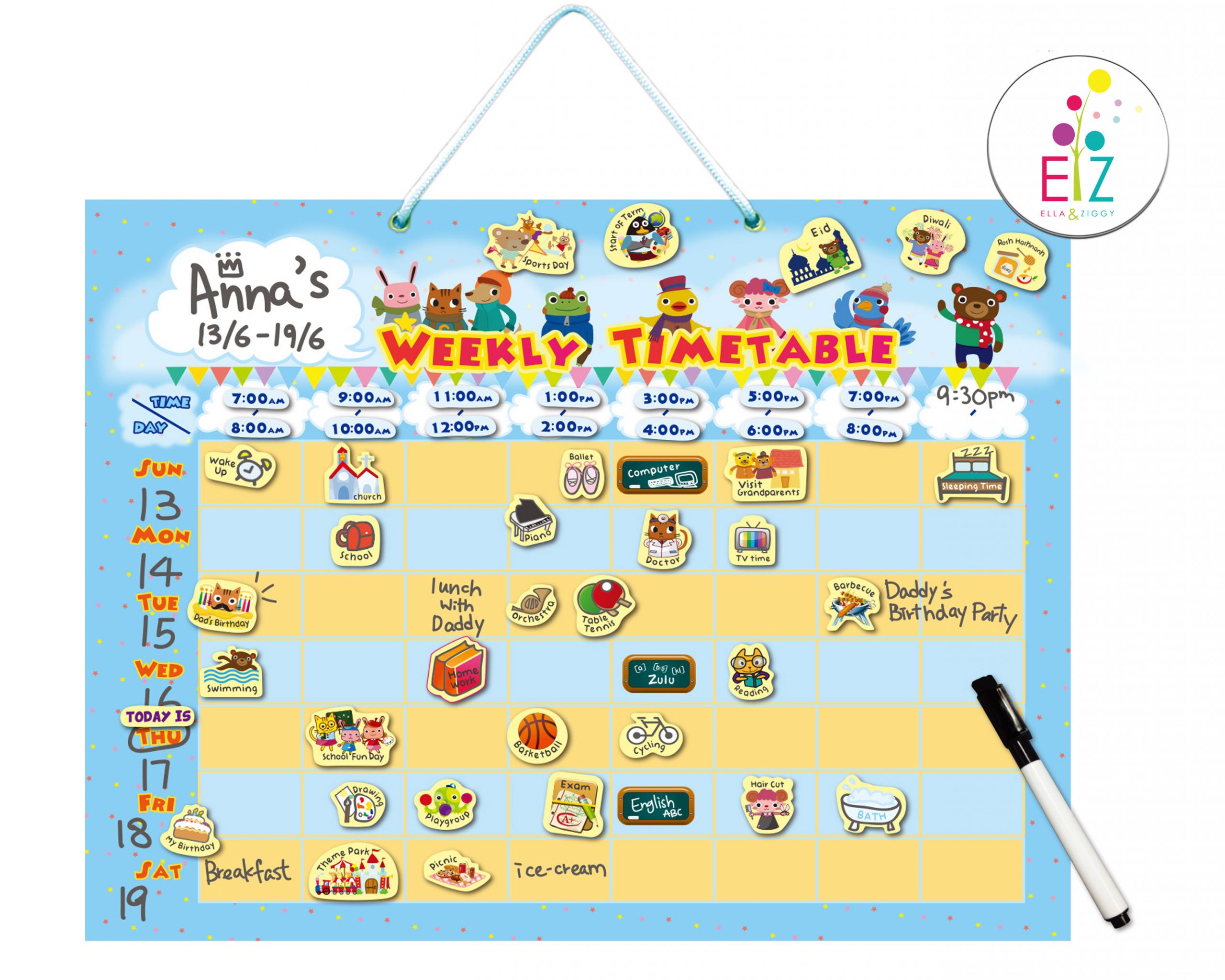 Time Table For Kids
 My Kids Magnetic Boards Weekly Timetable Chart