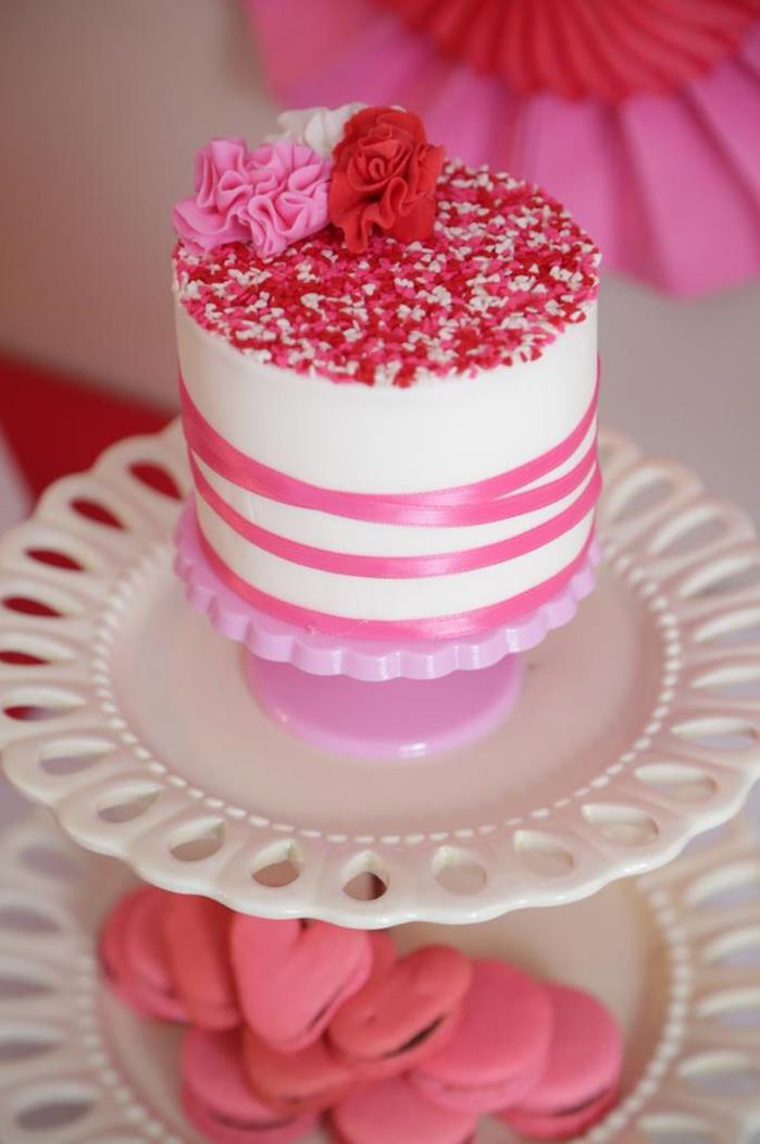 Valentines Day Cake Ideas
 Kara s Party Ideas Valentine s Day Sweet Table Party