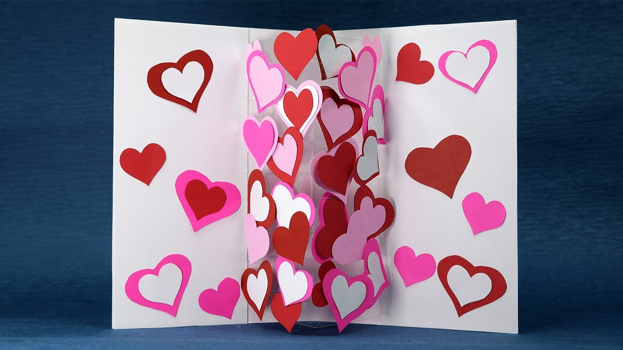 Valentines Day Card Ideas
 Homemade Valentine Card DIY Pop Up Heart Card Easy
