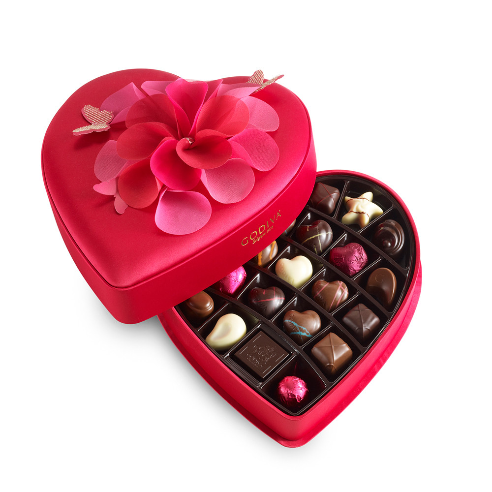 Valentines Day Chocolate Gift
 29 pc Valentines Day Keepsake Chocolate Heart Godiva