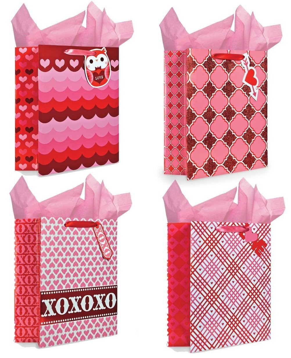 Valentines Day Gift Bags
 Amazon Gift Bags Set of 4 Medium Gift Bags w Tissue