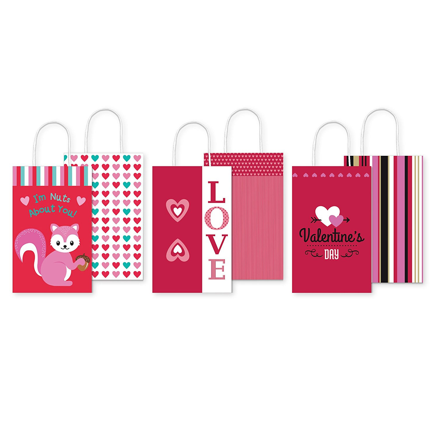 Valentines Day Gift Bags
 Pack of 6 Small Kraft Valentine s Day Gift Bags Perfect