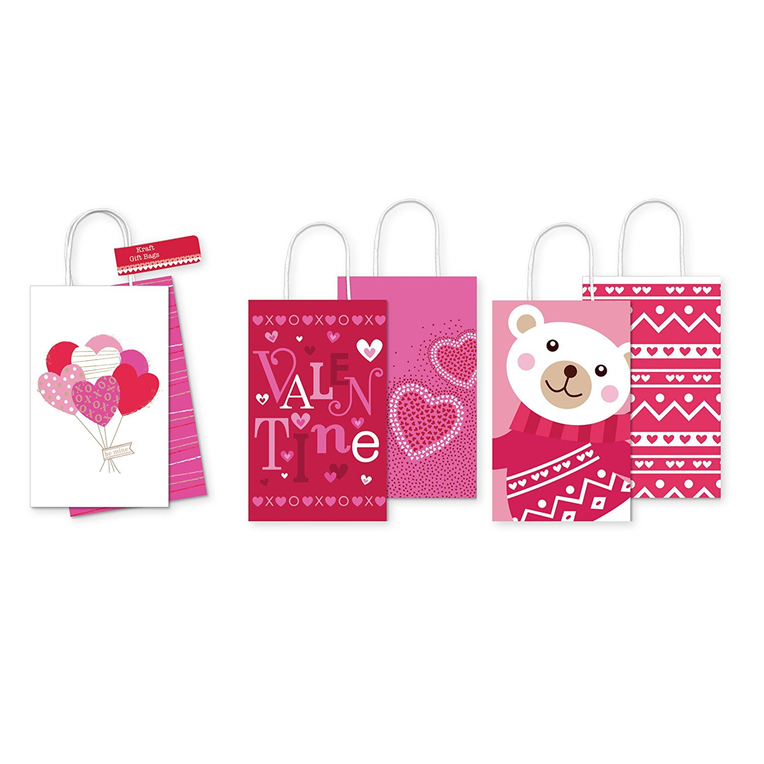 Valentines Day Gift Bags
 Pack of 6 Small Kraft Valentine s Day Gift Bags Perfect