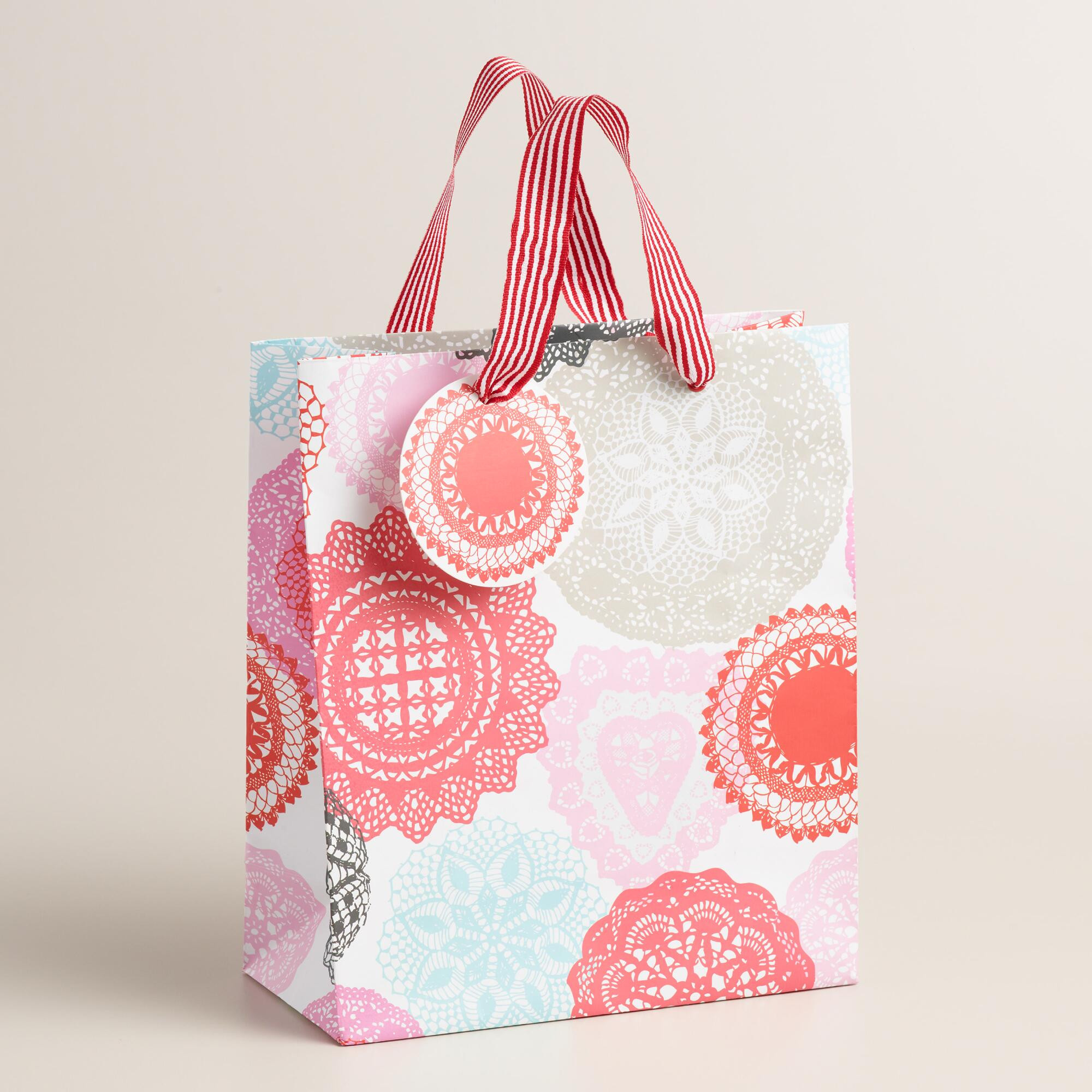 Valentines Day Gift Bags
 Valentines Day Doily Gift Bags Set of 2