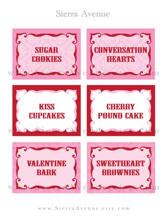 Valentines Day Party Names
 Items similar to Valentine s Day Party Food Labels Gift