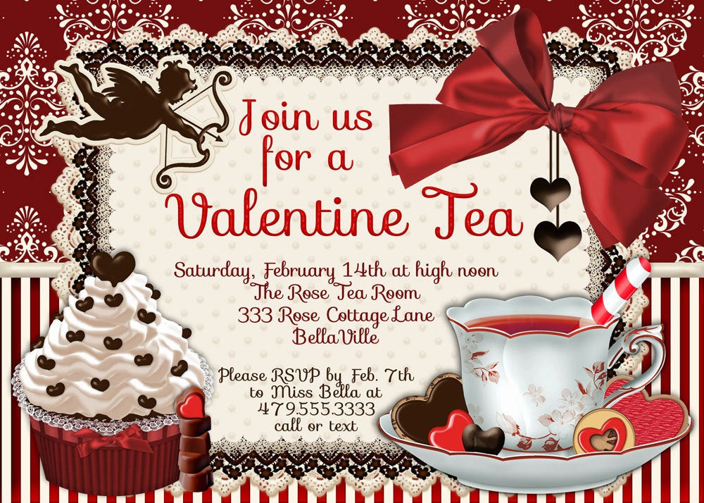 Valentines Day Party Names
 Valentine Tea Party Invitation Valentines Day Party by